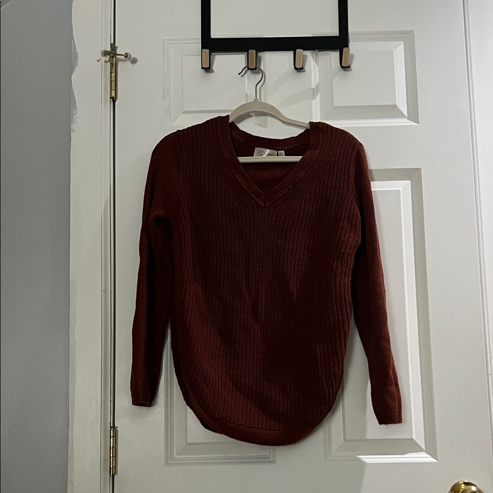 RD Style V-Neck Sweater - Deep Red